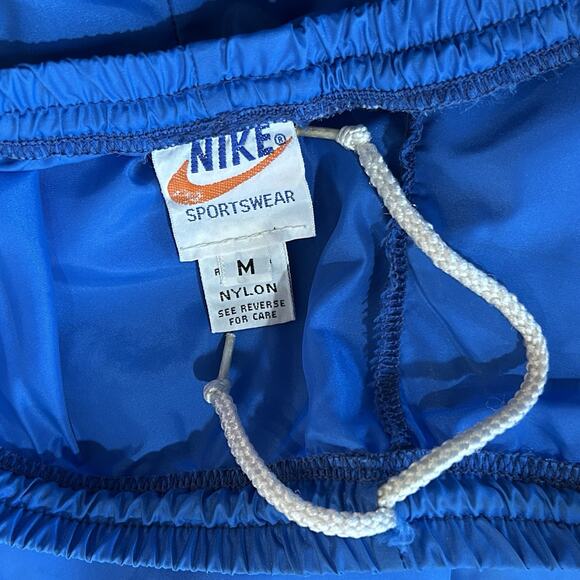 VTG 80s Nike Sportswear Nylon Track Pants Orange Swoosh Streetwear Medium Active - Picture 9 of 11